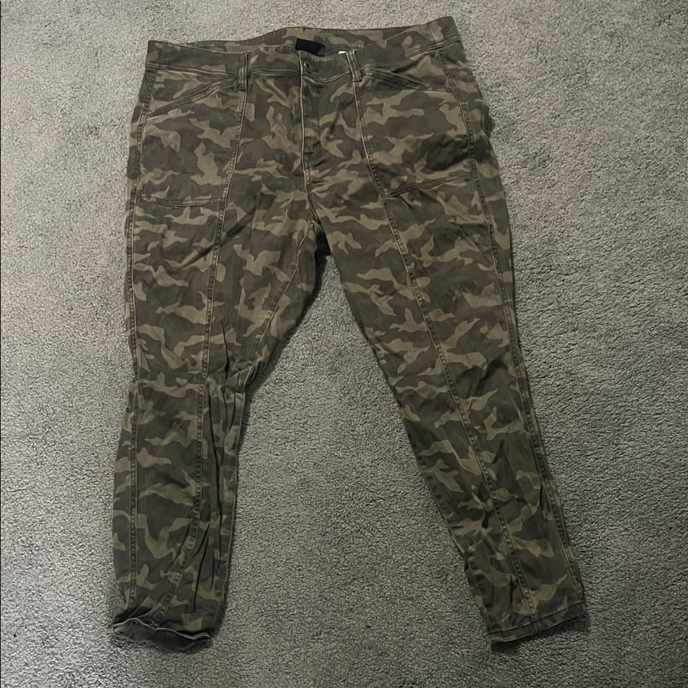 Lane Bryant Women's Olive Camouflage Straight Leg Pants